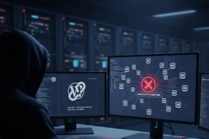 WordPress plugin hijacking campaign exposes supply-chain threat — AI-generated illustration