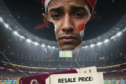 World Cup Final tickets hit $2.9 million — absurd resale peak — AI-generated illustration