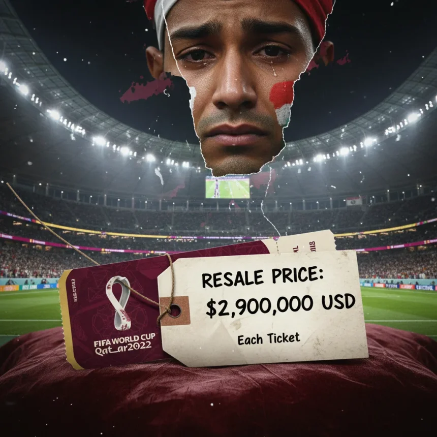 World Cup Final tickets hit $2.9 million — absurd resale peak — AI-generated illustration