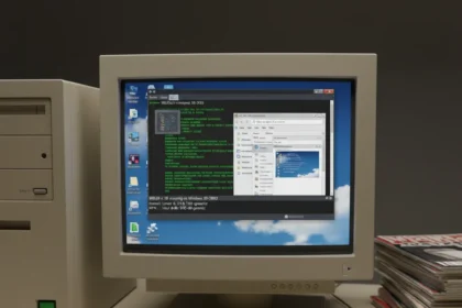 WSL9x Brings Modern Linux to Windows 95 Desktops — AI-generated illustration