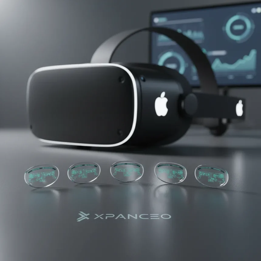 Smart contact lenses from Xpanceo challenge Apple Vision Pro's AR dominance — AI-generated illustration