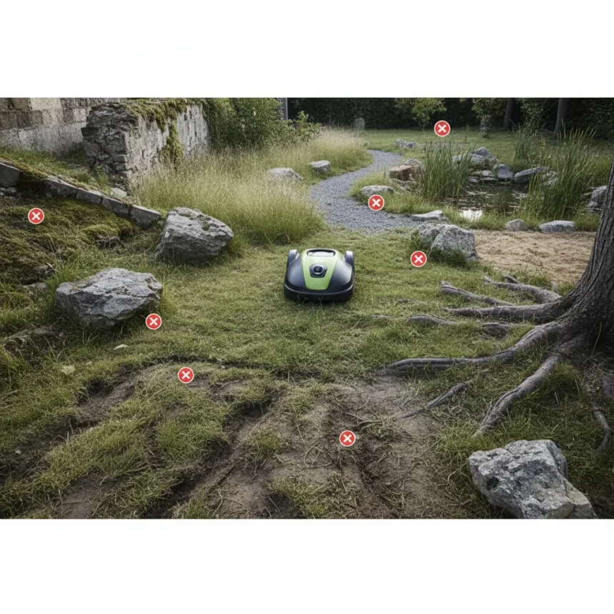 7 Signs Your Yard Isn't Suitable for a Robot Lawnmower — AI-generated illustration