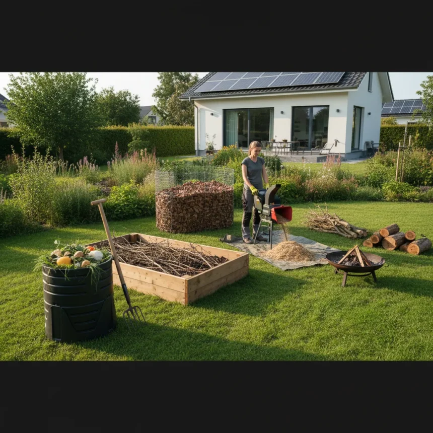Home yard waste disposal: 5 alternatives beyond the bin — AI-generated illustration