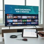 YouTube TV's $45 discount makes cord-cutting a smarter financial move — AI-generated illustration