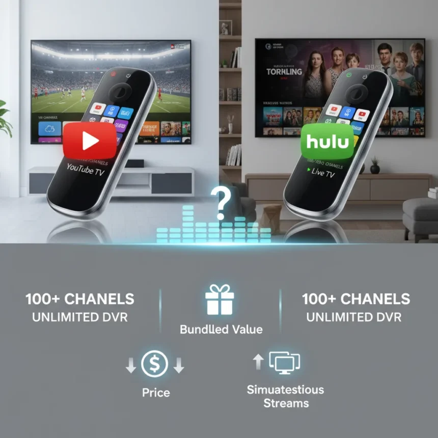 YouTube TV vs Hulu Plus Live TV: Which Streaming Service Wins — AI-generated illustration