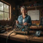 YouTuber builds functional RAM from scraps in a shed — AI-generated illustration