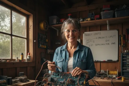 YouTuber builds functional RAM from scraps in a shed — AI-generated illustration