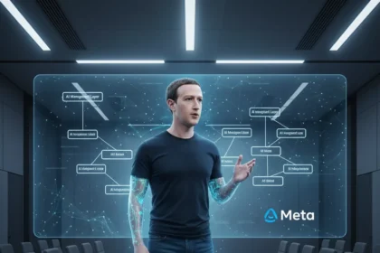 Mark Zuckerberg's AI clone reveals Meta's radical organizational bet — AI-generated illustration