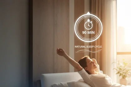 The 90-minute sleep rule beats your alarm clock for morning energy — AI-generated illustration