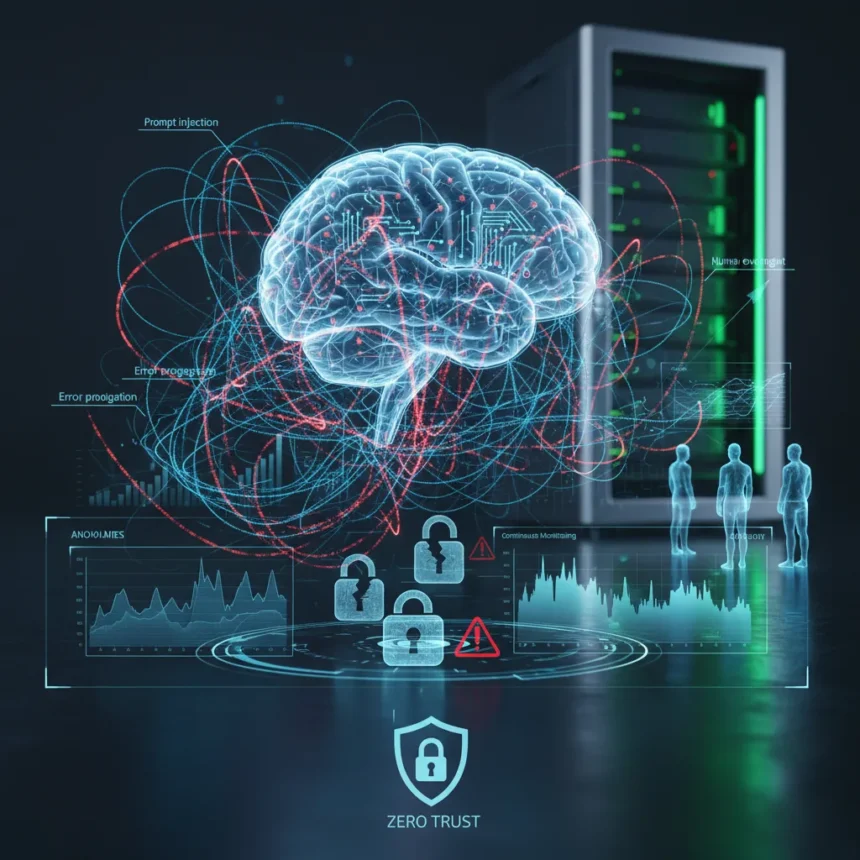 AI agents create new risks requiring continuous monitoring — AI-generated illustration