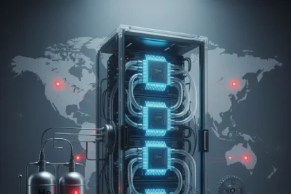 AI infrastructure supply chain faces critical helium shortage — AI-generated illustration