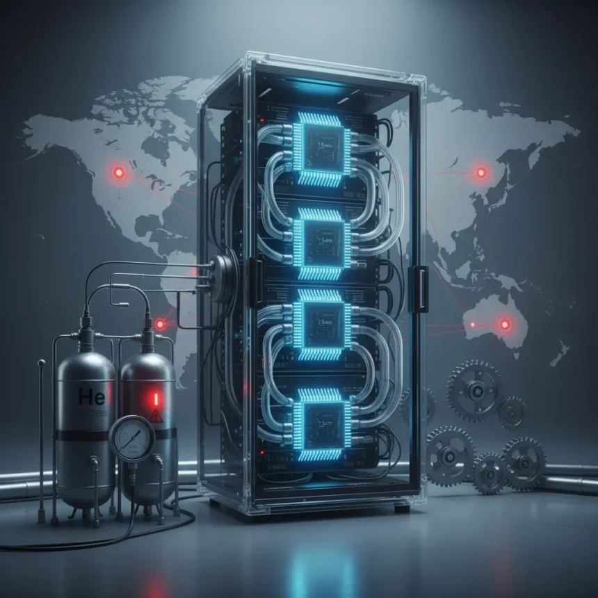 AI infrastructure supply chain faces critical helium shortage — AI-generated illustration