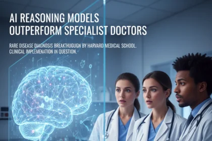 AI reasoning models now outperform specialist doctors at rare disease diagnosis — AI-generated illustration
