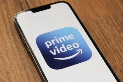 a phone with the amazon prime video app on it