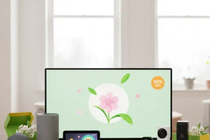 Amazon smart home spring sale cuts up to 50% off Echo, Fire TV, Blink — AI-generated illustration