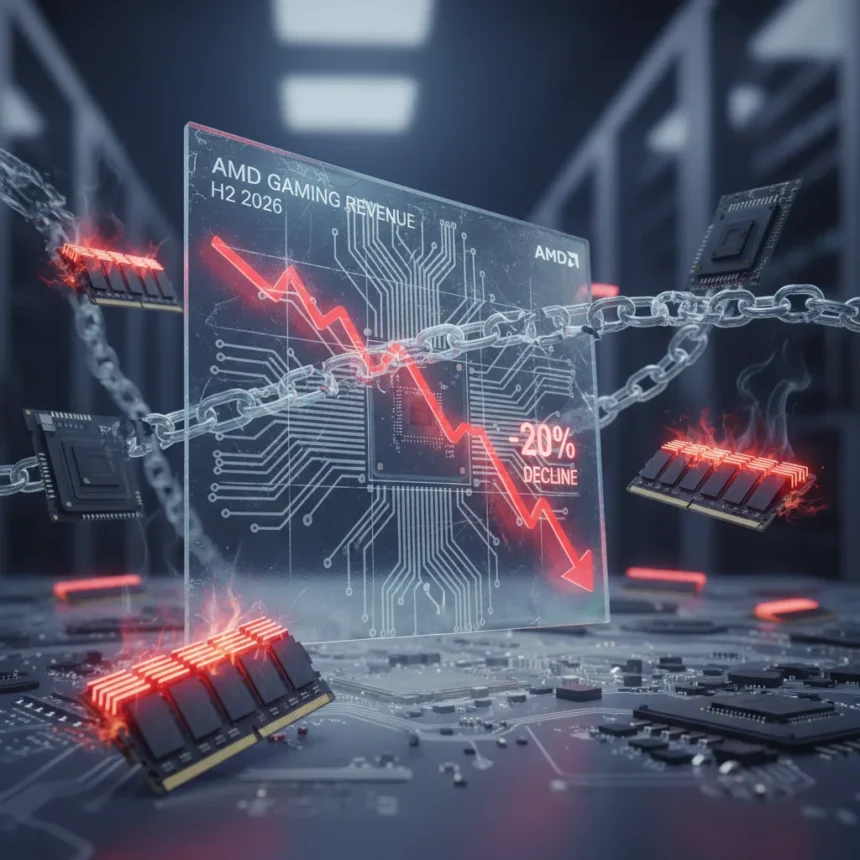 AMD gaming revenue faces 20% decline amid memory cost surge — AI-generated illustration