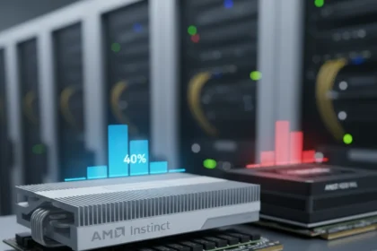 AMD Instinct MI350P PCIe Accelerator Beats Nvidia H200 NVL by 40% — AI-generated illustration