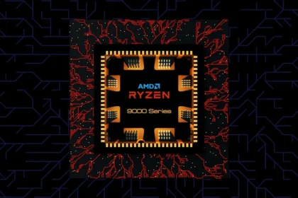Amd ryzen 6000 series processor on circuit board background