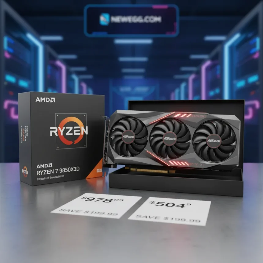 AMD Ryzen 7 9850X3D + RX 9070 XT Combo Hits $978.99 at Newegg