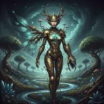 Anastasiya Landasseln's fantasy character art blends machinery and nature
