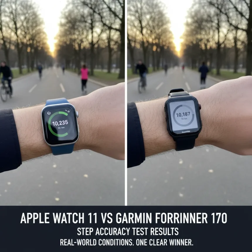 Apple Watch 11 vs Garmin Forerunner 170: Step accuracy test results