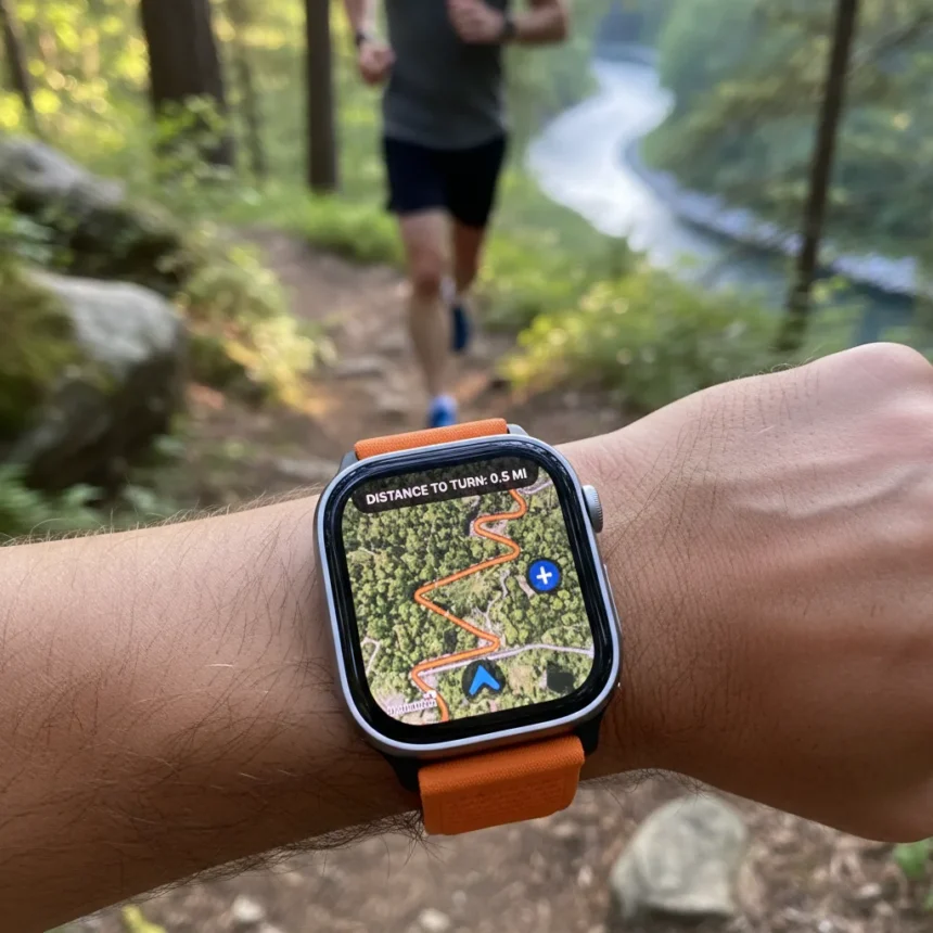 Apple Watch's hidden running navigation feature beats every competitor — AI-generated illustration