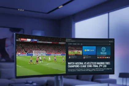 Watch Arsenal vs Atletico Madrid free: Champions League semi-final 2nd leg — AI-generated illustration