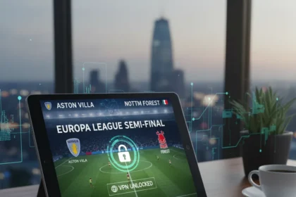 Watch Aston Villa vs Nottm Forest Europa League free with VPN — AI-generated illustration