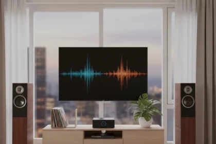 Audiovector R5 Arreté Speakers Balance Sound and Design — AI-generated illustration