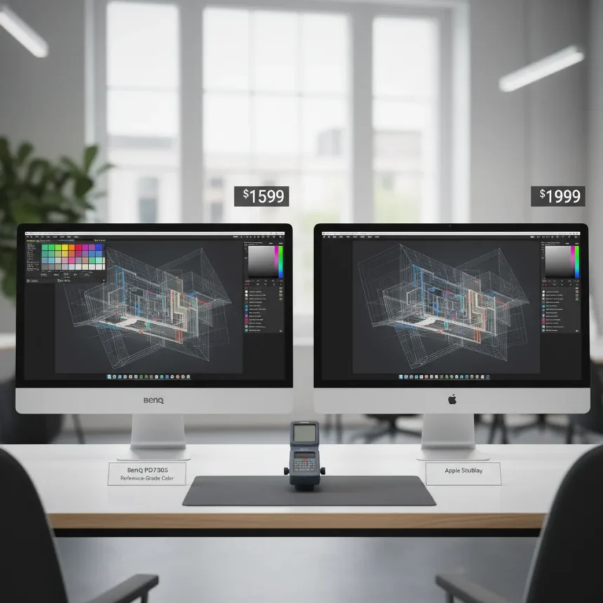 BenQ PD2730S 5K Monitor Beats Apple Studio Display on Value — AI-generated illustration