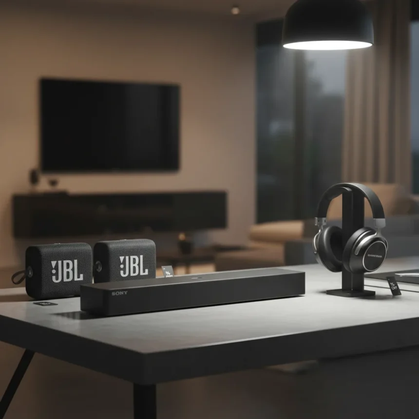 Best audio deals this week: soundbars, speakers, headphones — AI-generated illustration