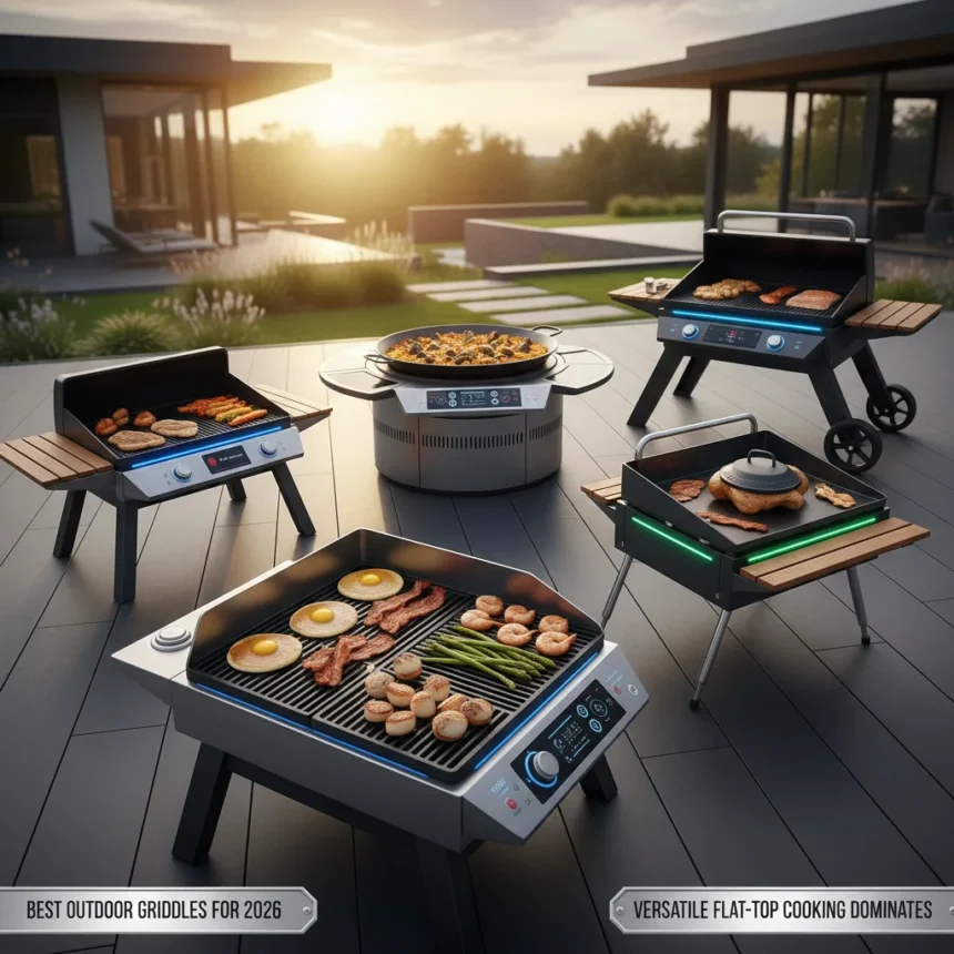 Best outdoor griddles for 2026: versatile flat-top cooking dominates — AI-generated illustration