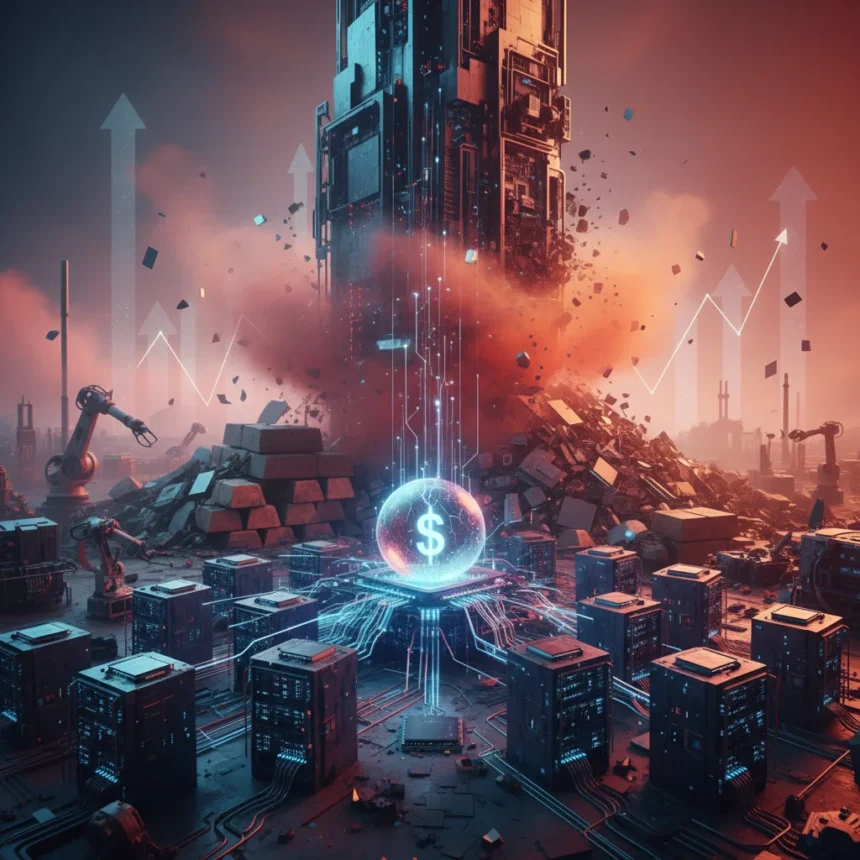 Big Tech's $725B AI spending surge masks a brutal reality — AI-generated illustration