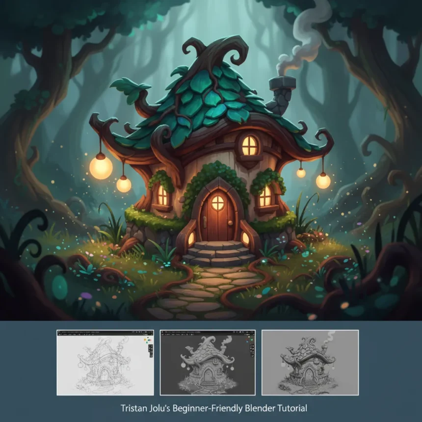 Blender Fantasy House Tutorial Teaches 3D Concept Art Basics