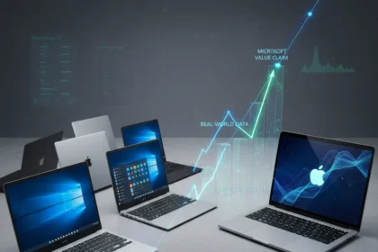 Budget Windows 11 laptops vs MacBook Neo—Microsoft's risky play — AI-generated illustration