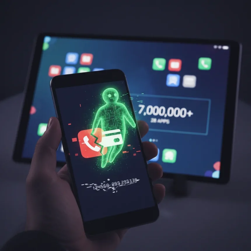CallPhantom malware hits 7 million Android users via fake call apps — AI-generated illustration