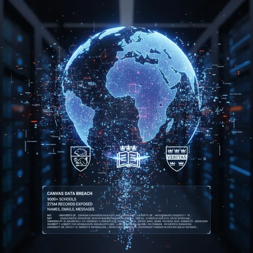 Canvas data breach hits MIT, Oxford, Harvard—nearly 9,000 schools exposed — AI-generated illustration