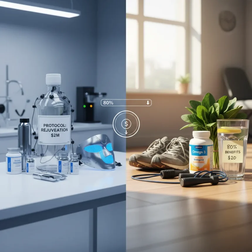 ChatGPT's $20 Anti-Aging Routine Rivals Bryan Johnson's $2M Protocol — AI-generated illustration