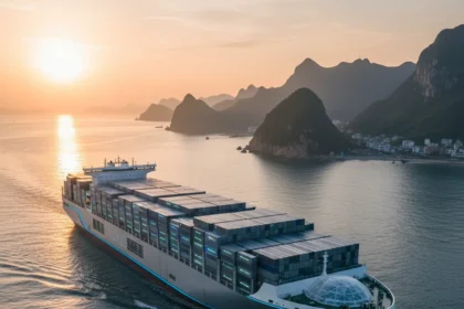 China's Ning Yuan Dian Kun: Electric shipping's biggest test yet — AI-generated illustration