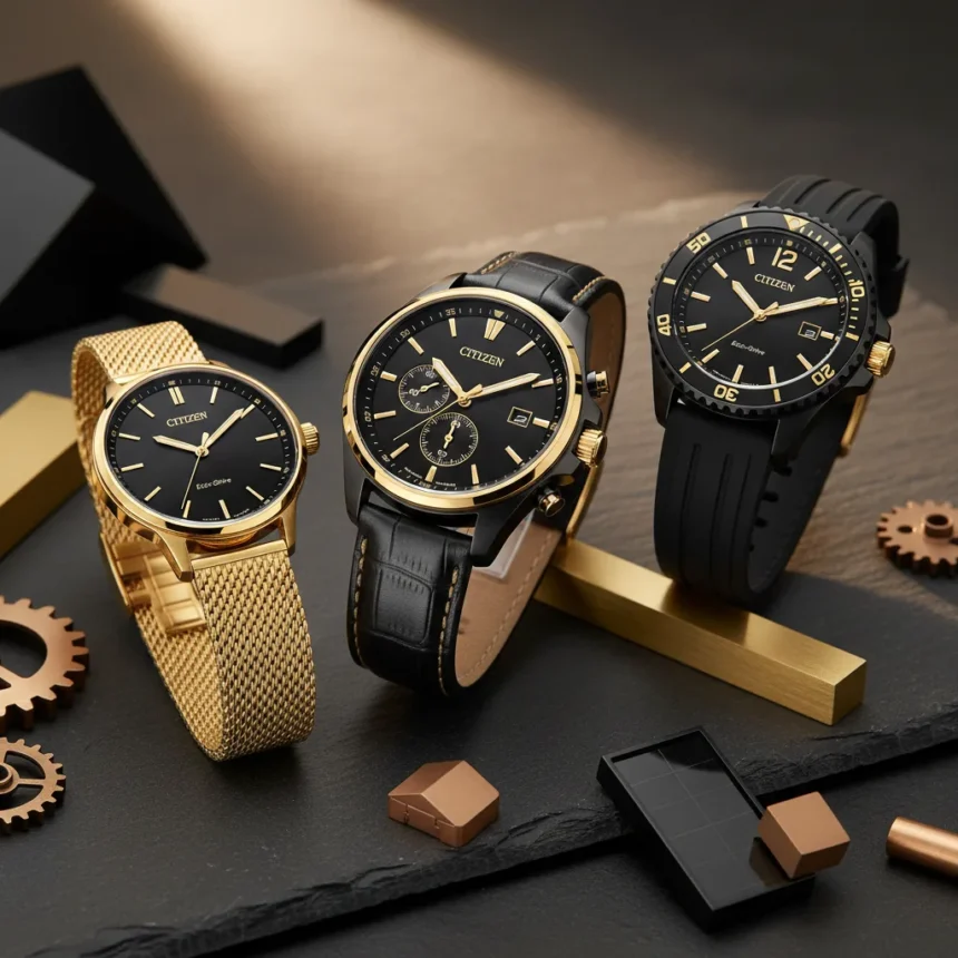 Citizen Eco-Drive 50th Anniversary Black-and-Gold Collection
