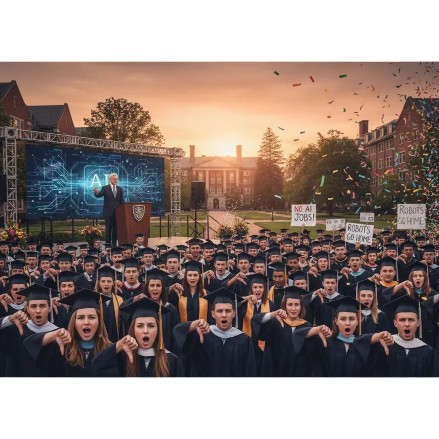 College grads boo AI optimism at commencement speeches