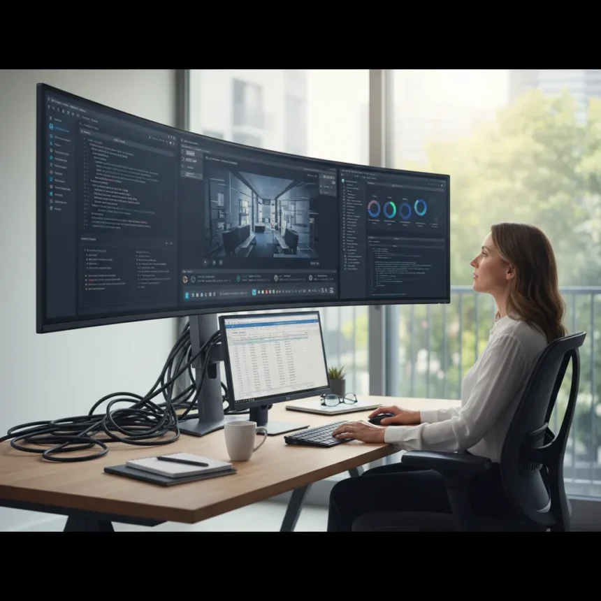 Dell UltraSharp 52 Thunderbolt Hub Monitor Redefines Productivity—With a Catch — AI-generated illustration