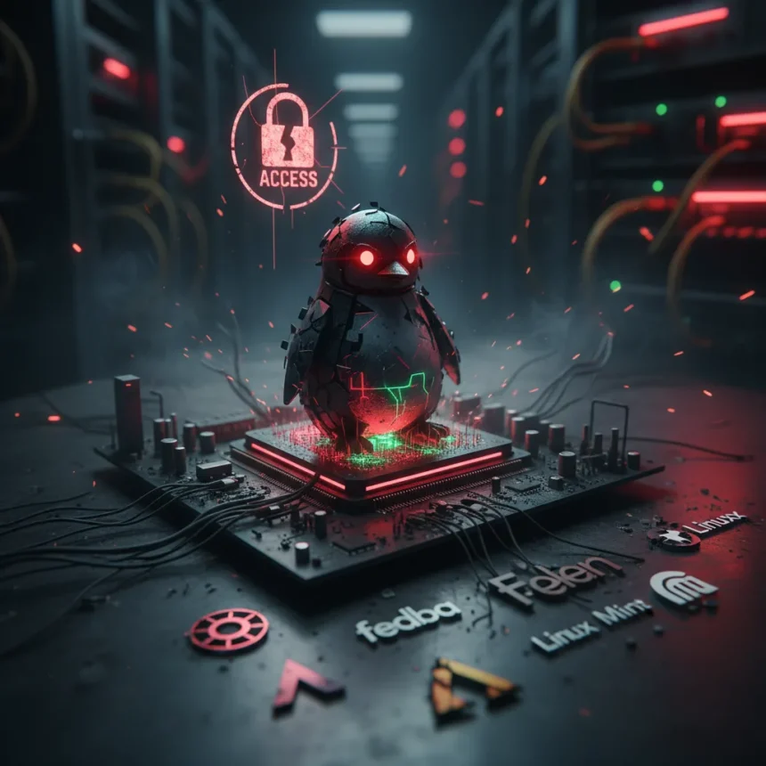 Dirty Frag Linux vulnerability exposes all major distros to root access — AI-generated illustration