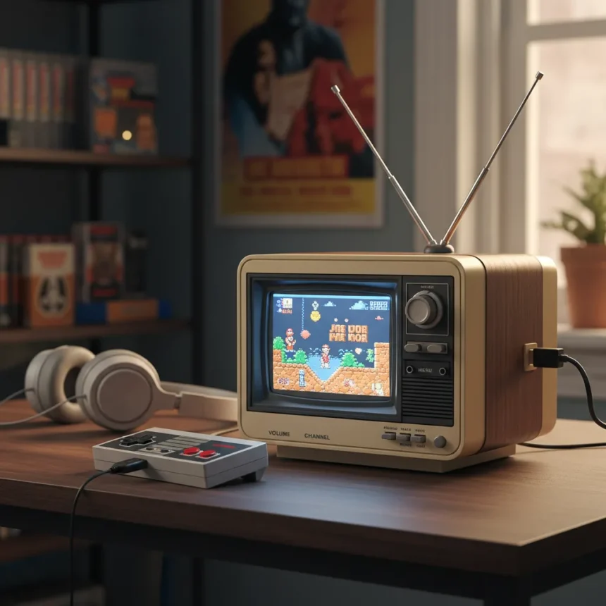 DIY retro mini-TV plays NES games and movies in style