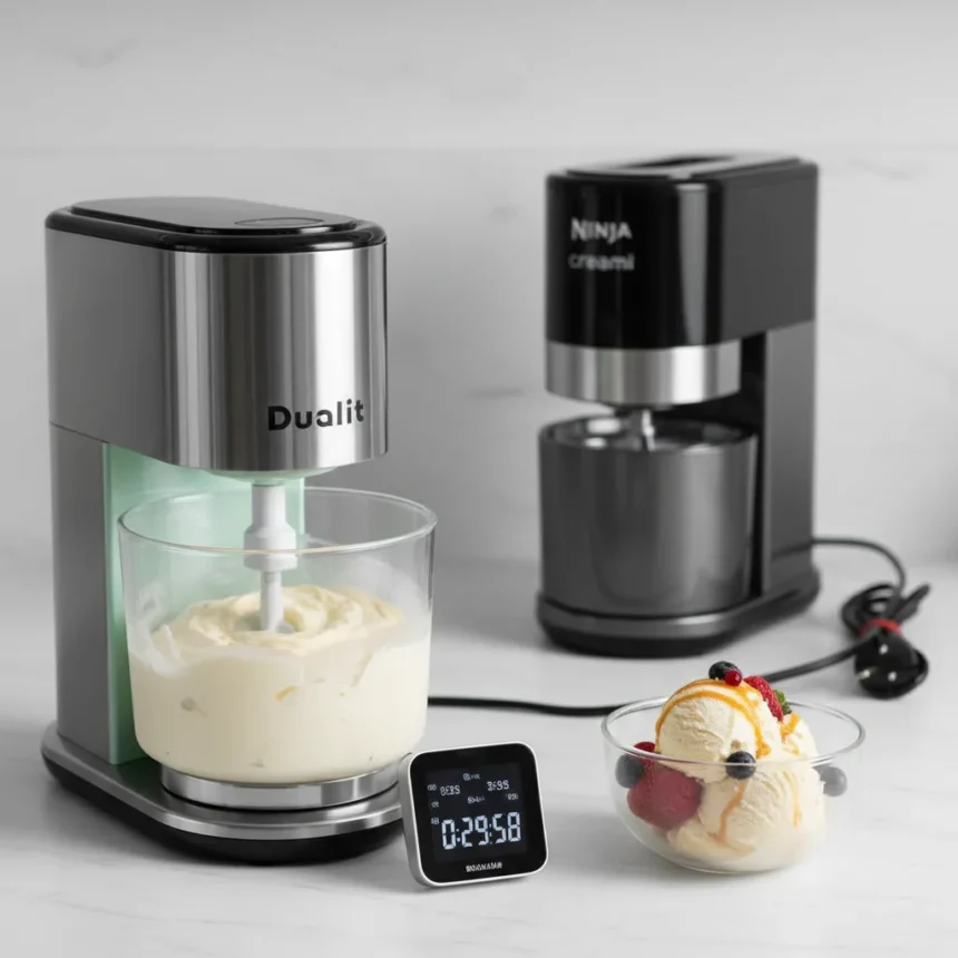 Dualit ice cream maker beats Ninja Creami with no overnight freeze — AI-generated illustration