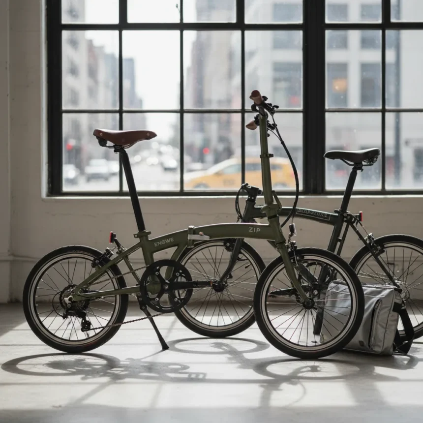 Engwe Zip: Budget folding e-bike that mimics Brompton's style — AI-generated illustration