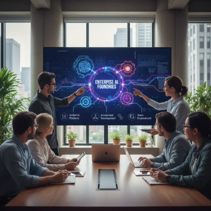 Enterprise AI foundries reshape how teams adopt artificial intelligence — AI-generated illustration
