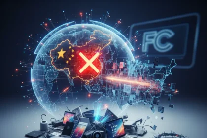 FCC Bans Chinese Labs From US Electronics Certification — AI-generated illustration