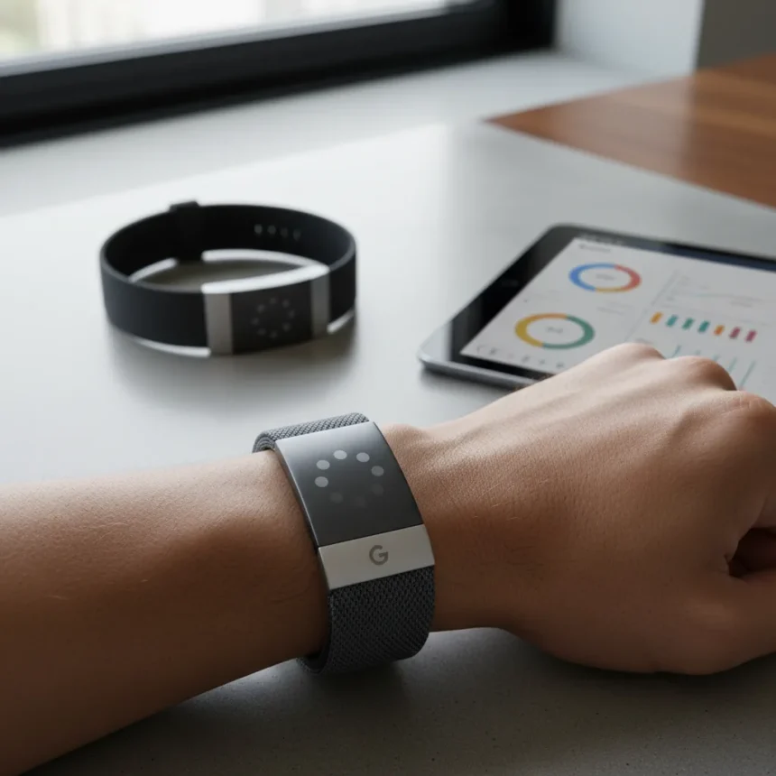 Fitbit Air screen-free band takes aim at Whoop — AI-generated illustration