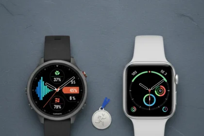 Garmin Vivoactive 6 beats Apple Watch SE 3 for fitness — AI-generated illustration